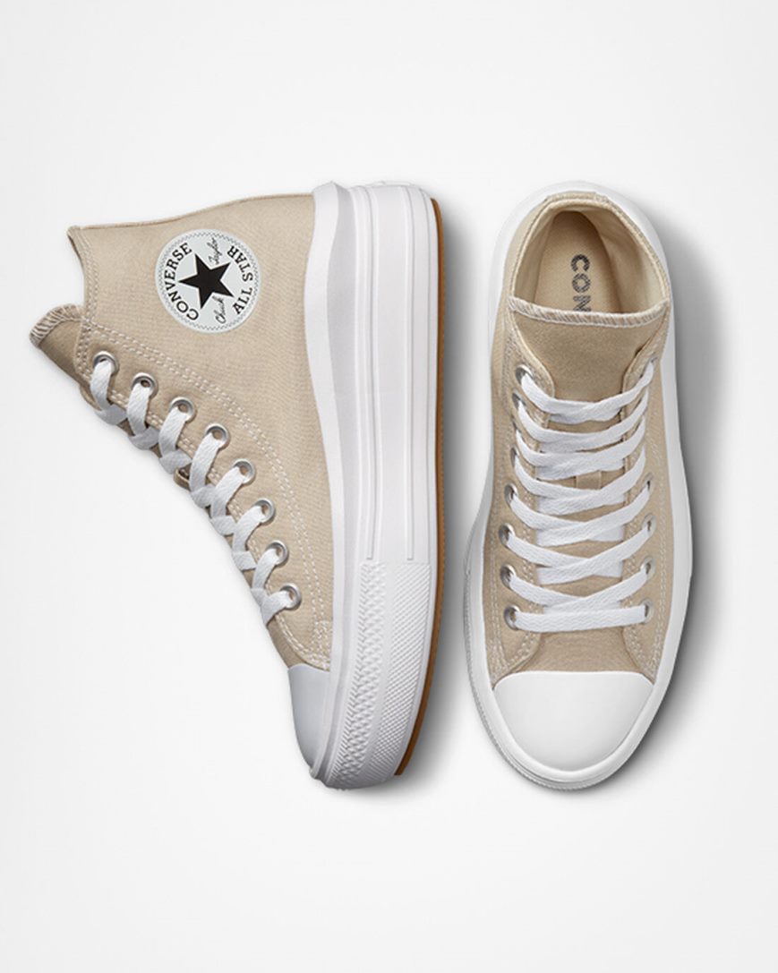 Pantofi Platforma Dama Converse Chuck Taylor All Star Move Inalti Gri Albi Gri | RO VCQAE495